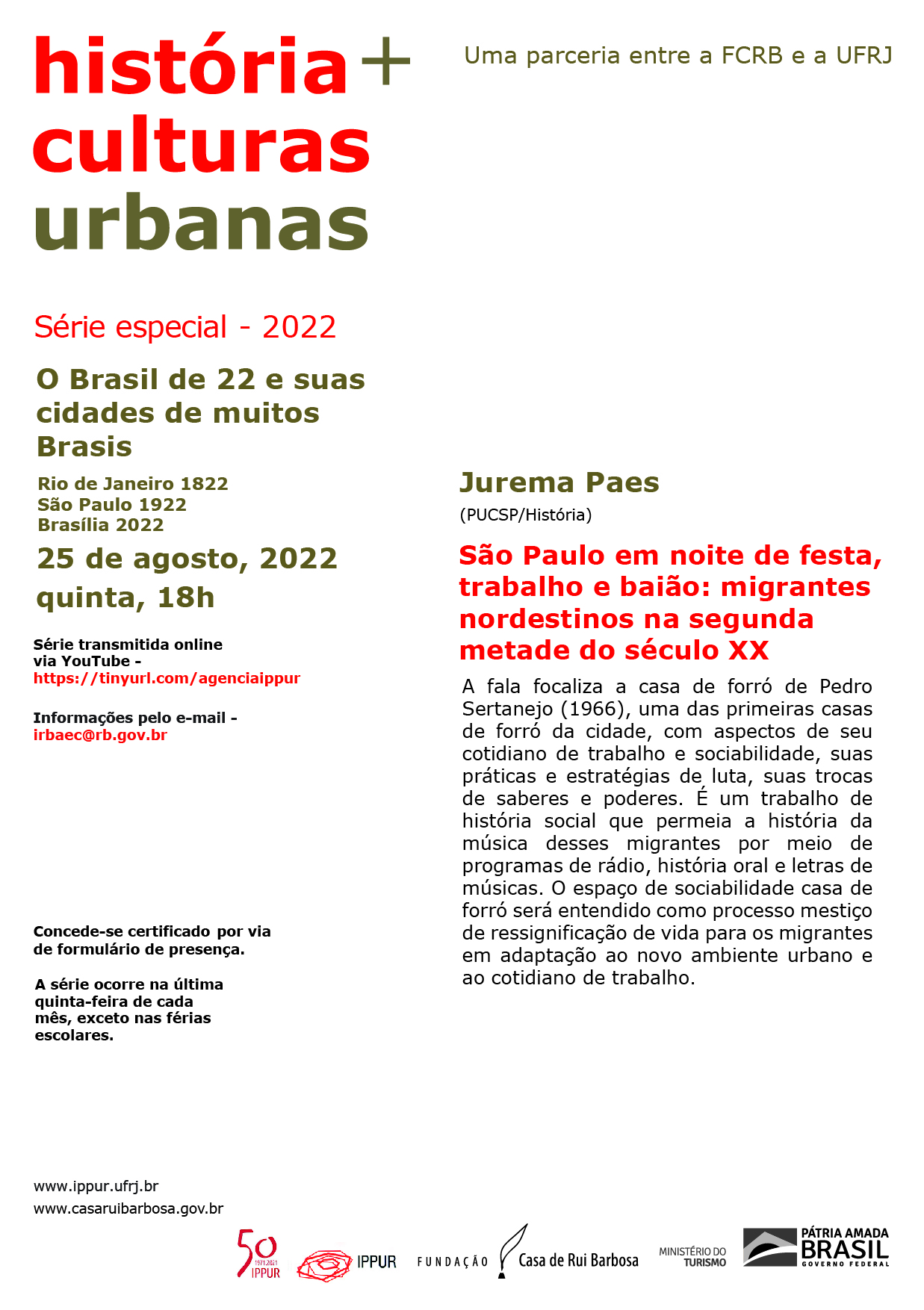 Cartaz História e culturas – 25-08-2022