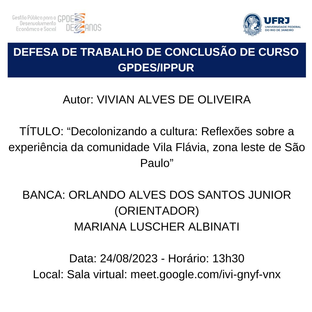 Defesa Remota de TCC – Vivian Alves – 24-08-2023