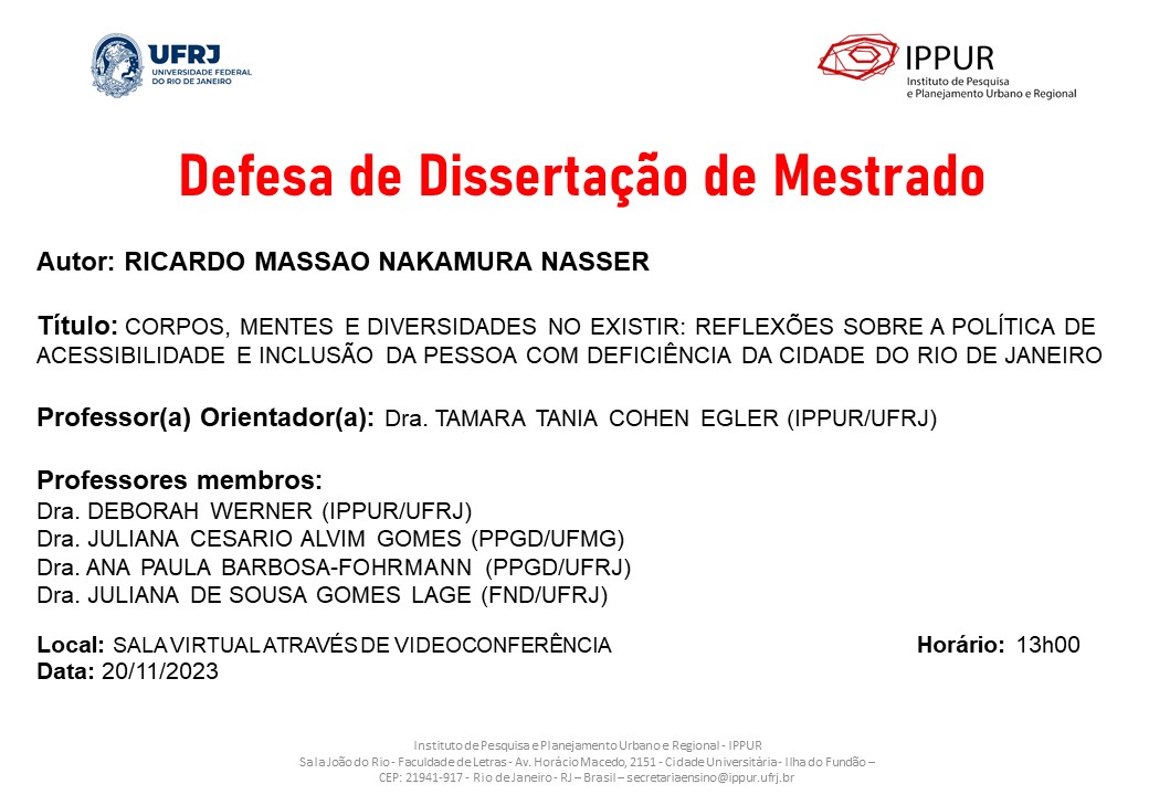 Defesa de Dissertação Mestrado – Ricardo Nasser – 20-11-2023