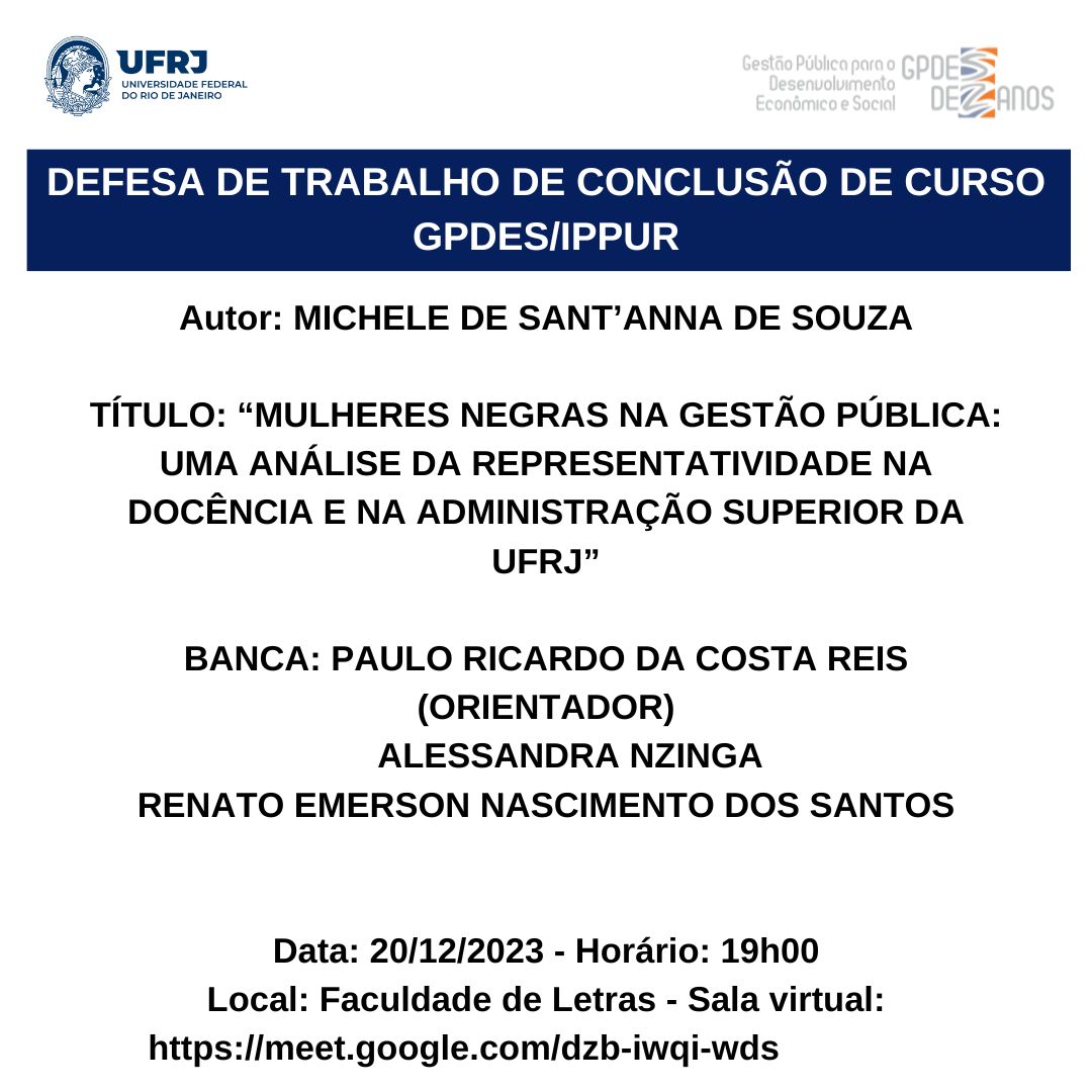 Defesa de TCC – Michele de Sant’Anna de Souza – 20-12-2023